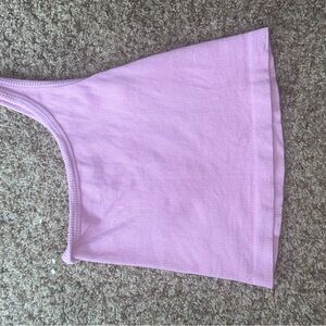 Purple ribbed one shoulder top